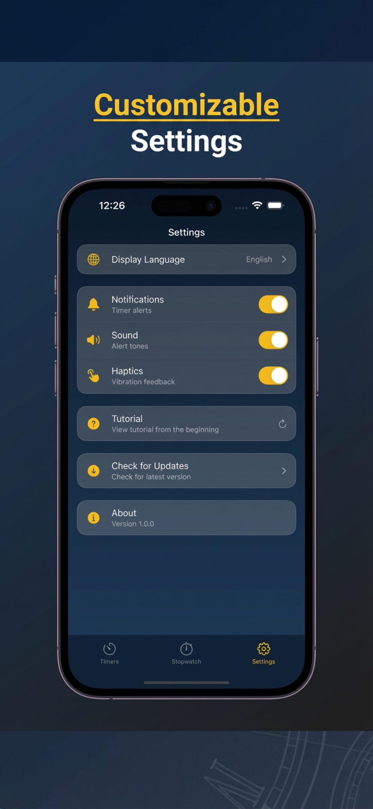 Just Timer - 設定画面